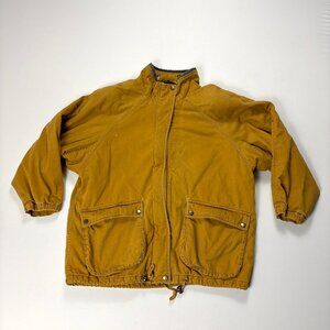Boundary Waters Zip Up Barn Chore Jacket Tan Sz S/M Flannel Lined Loose Fit